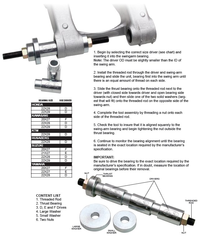 Motion Pro 08-0213 Swing arm Bearing Tool
